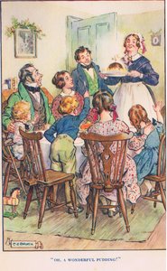„Och, co za wspaniały pudding!”, ilustracja z „Modern Stories” autorstwa Charles Edmund Brock
